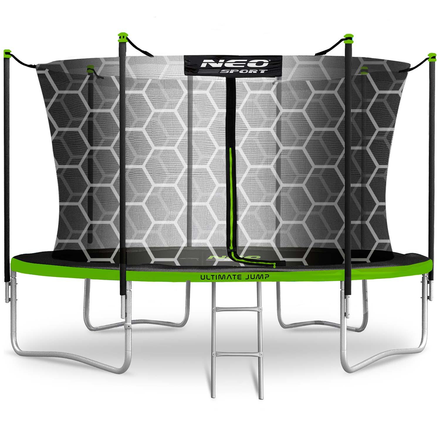NeoSport Trampolina ogrodowa 12ft/374cm z siatką wewnętrzną i drabinką