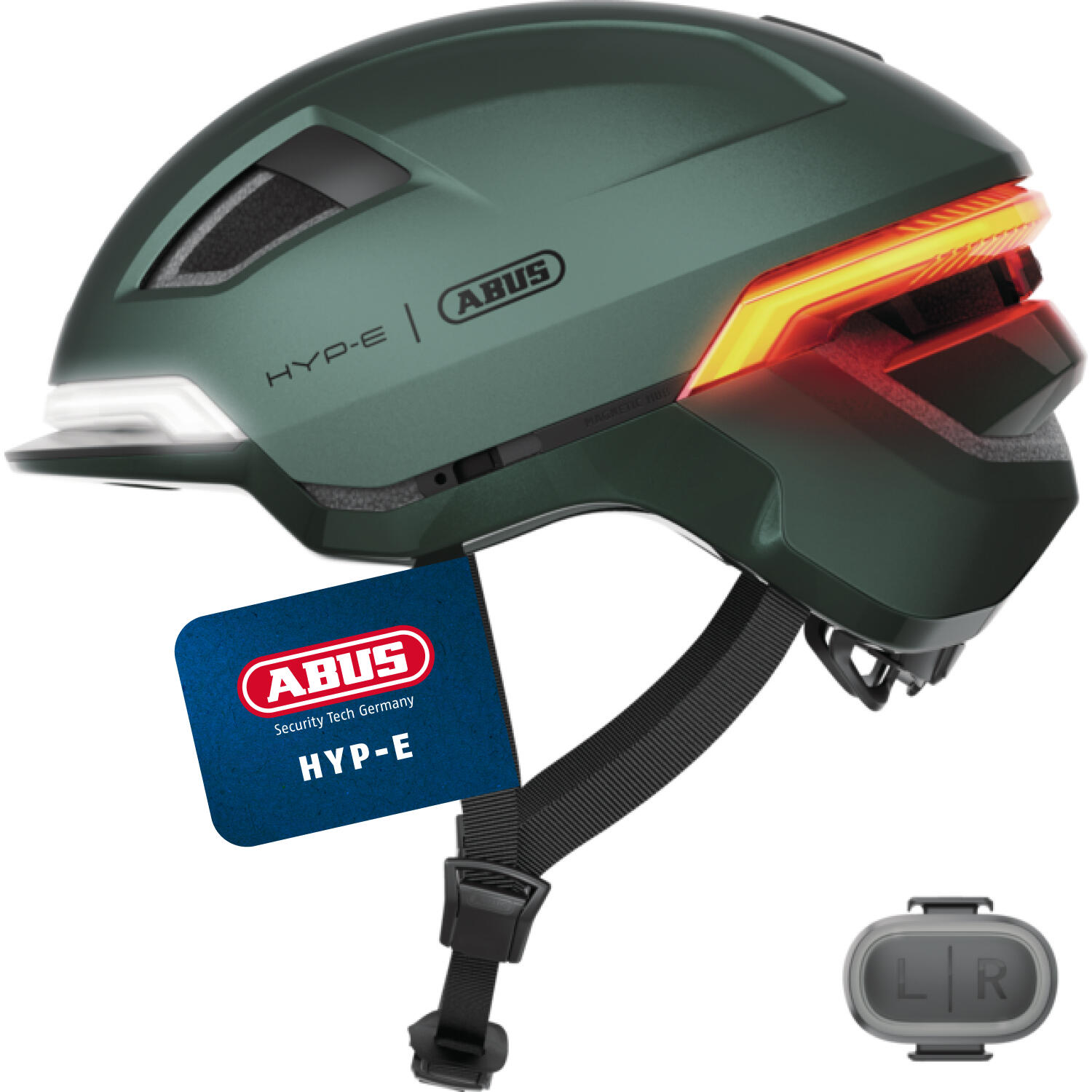Kask ABUS Hyp-E z łącznością, Zielony dżungli, S 51–55 cm