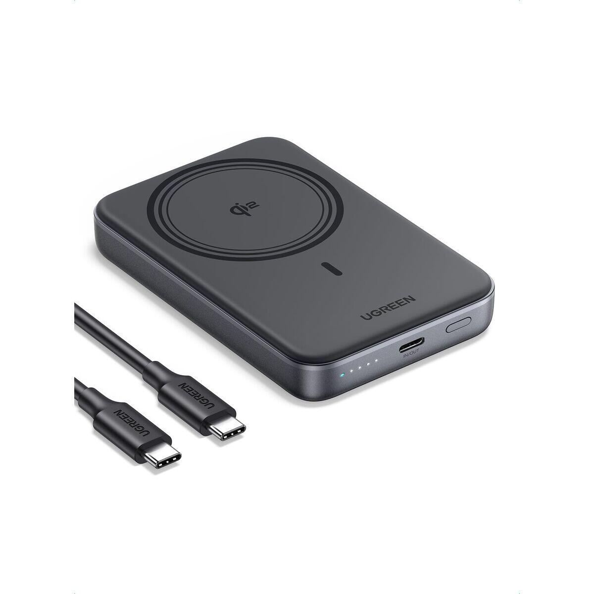 Powerbank magnetyczny 10000mAh Ugreen PB761, Qi2, 30W, Magsafe + kabel USB-C (czarny)