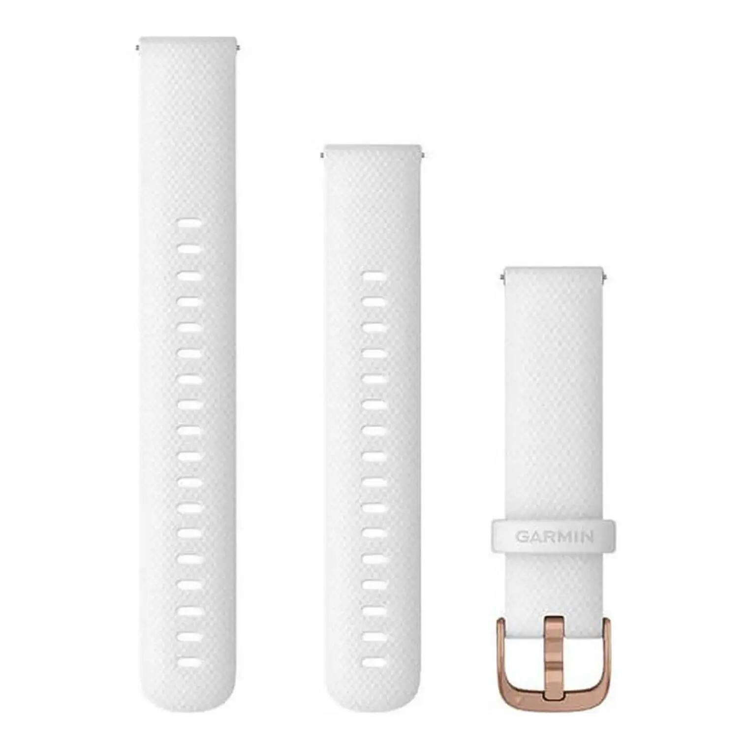 Garmin Pasek wymienny Quick Release 18 mm silikonový bílý přezka Rose Gold 010-12932-0F)