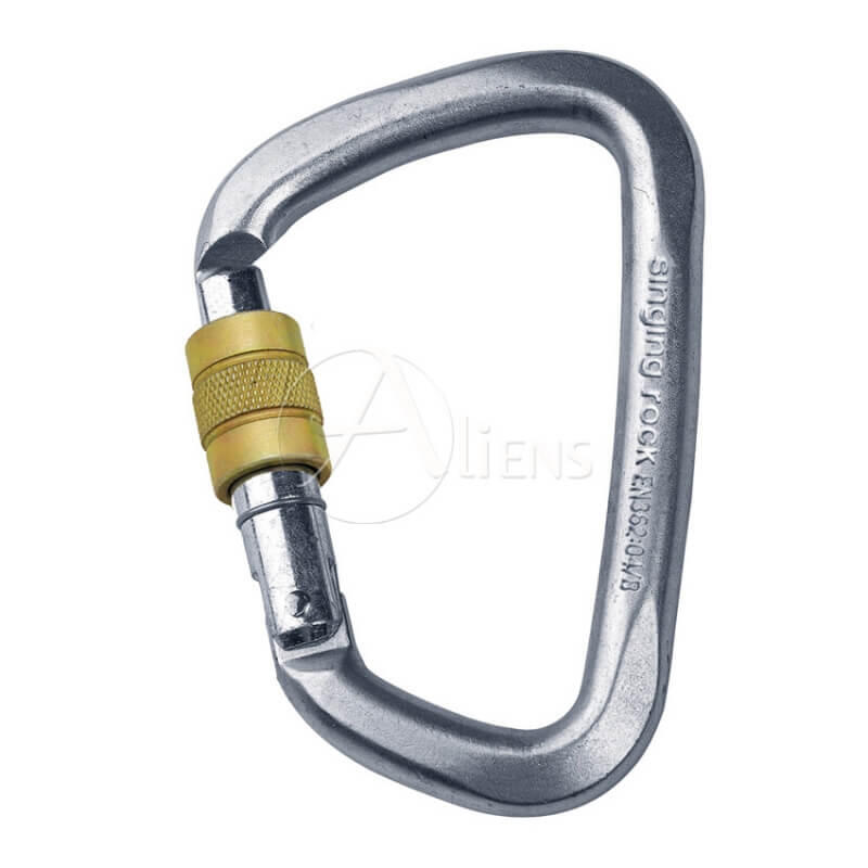 Stalowy karabinekSINGING ROCK D Steel Lock Screw