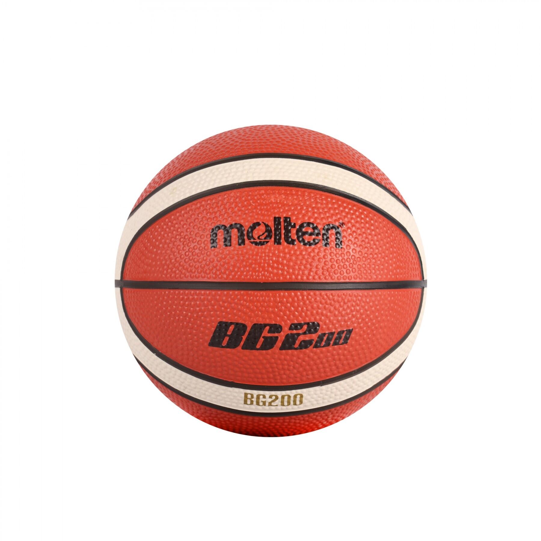 Molten Unisex – dla dorosłych, mini piłka do koszykówki BGS1-OI, pomarańczowy/kość słoniowa, 1