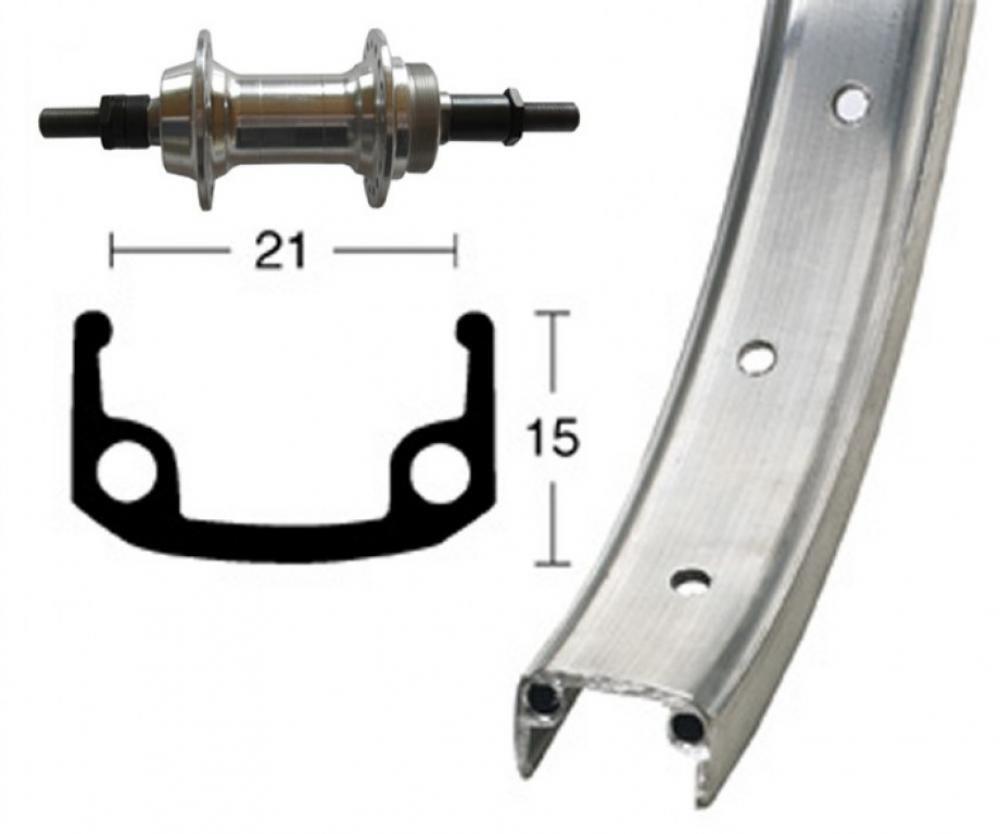 Diverse Diverse Aluminiowa obręcz H Bike 26 x 1,9 cala z piastą do przykręcania, silver  2021 Piasty miejskie i trekkingowe 2142069200