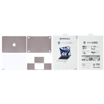 Zestaw ochronny MOCOLL 5w1 do Apple MacBook Neo 13 Subtelny Róż