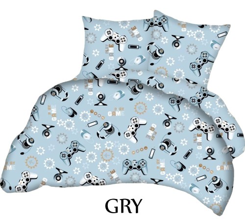 Pościel 100% BAWEŁNA Renforce 160x200cm (poszwa) + 2x 70x80cm (poszewki) Wykończenie satynowe GRY