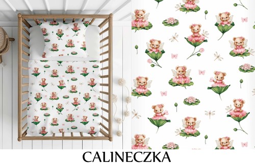 Pościel 100% BAWEŁNA Renforce DLA DZIECI 90x120cm (poszwa) + 1x 40x60cm (poszewka) Do łóżeczka Wykończenie satynowe CALINECZKA
