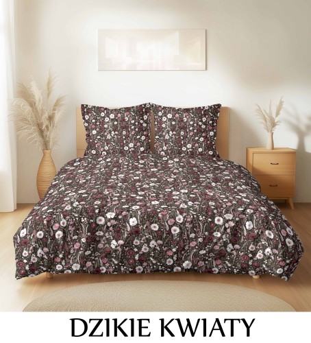 Pościel hotelowa 100% Bawełna Renforce Wykończenie Satynowe DZIKIE KWIATY