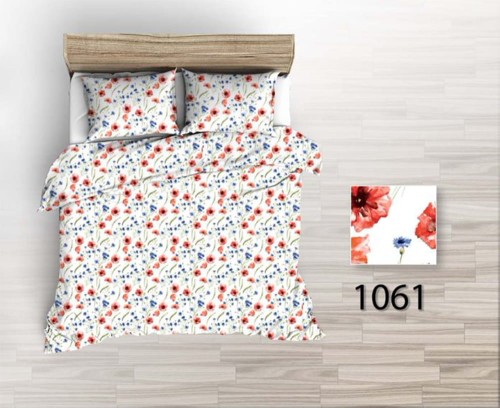 Pościel 100% BAWEŁNA Renforce 160x200cm (poszwa) + 2x 70x80cm (poszewki) Wykończenie satynowe CZERWONE MAKI