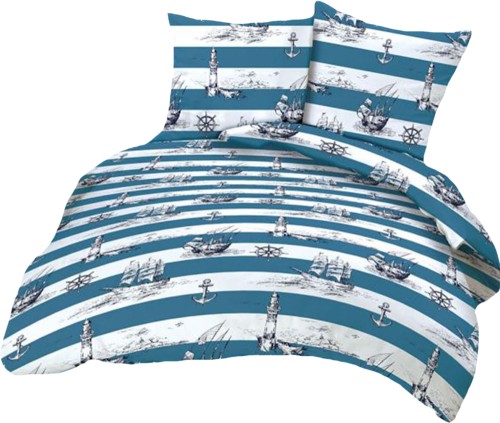Pościel 100% BAWEŁNA KORA 140x200cm (poszwa) + 1x 70x80cm (poszewka) MARYNARSKI