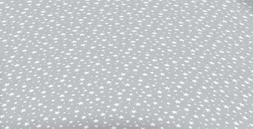 Prześcieradło DLA DZIECI Z GUMKĄ 100% BAWEŁNA RENFORCE 38x80cm 40x90cm 60x120cm 70x140cm GWIAZDKI NA SZARYM