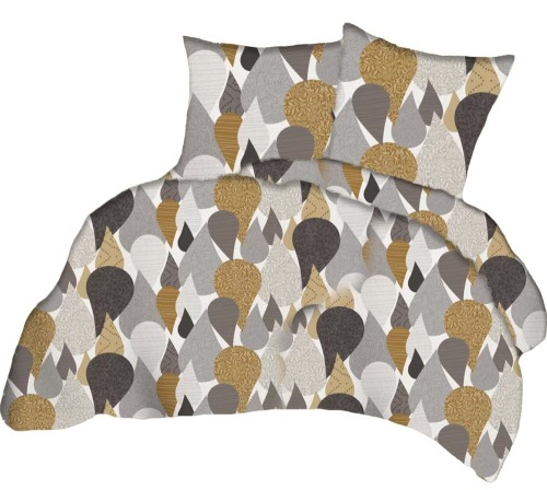 Pościel 100% BAWEŁNA Renforce 160x200cm (poszwa) + 2x 70x80cm (poszewki) Wykończenie satynowe KROPLE TURECKIE