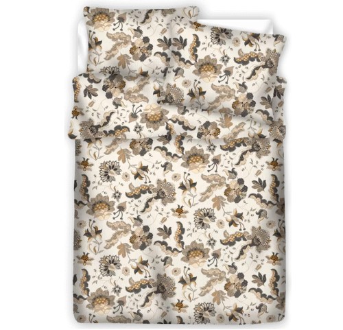 Pościel 100% BAWEŁNA Renforce 160x200cm (poszwa) + 2x 70x80cm (poszewki) Wykończenie satynowe POWIEW ORIENTU BEŻ