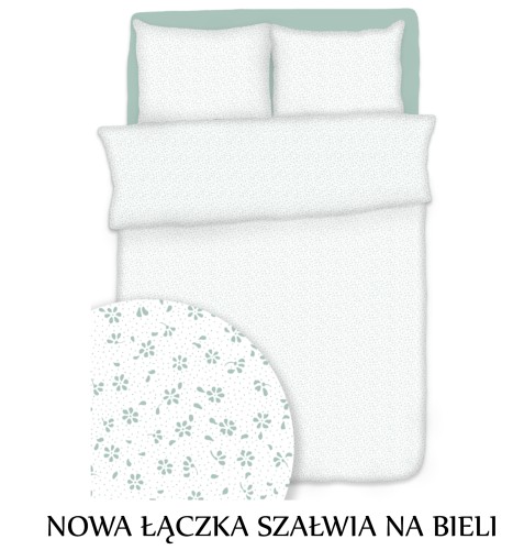 Pościel hotelowa 100% Bawełna Kora NOWA ŁĄCZKA SZAŁWIA NA BIELI