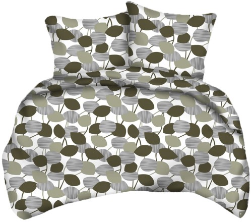 Pościel 100% BAWEŁNA Renforce 160x200cm (poszwa) + 2x 70x80cm (poszewki) Wykończenie satynowe NOWE LIŚCIE OLIWKA