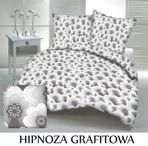 Pościel hotelowa 100% Bawełna Kora HIPNOZA GRAFITOWA