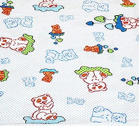 Prześcieradło DLA DZIECI Z GUMKĄ 100% BAWEŁNA RENFORCE 38x80cm 40x90cm 60x120cm 70x140cm MISIE NIEBIESKIE