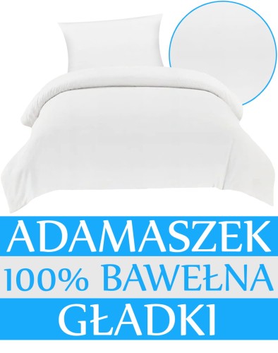 KOMPLET POŚCIELI HOTELOWEJ ADAMASZEK BIAŁY GŁADKI