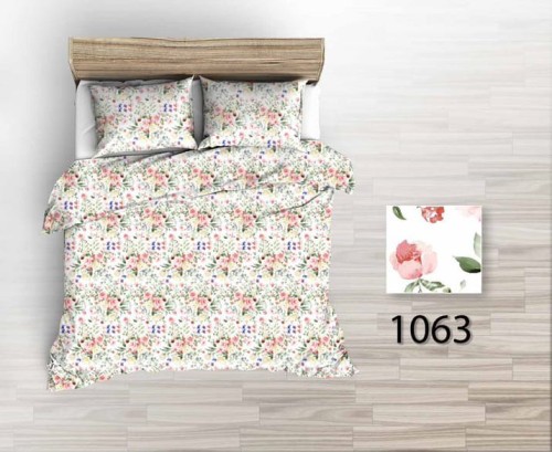 Pościel 100% BAWEŁNA Renforce 200x220cm (poszwa) + 2x 70x80cm (poszewki) Wykończenie satynowe RÓŻYCZKI