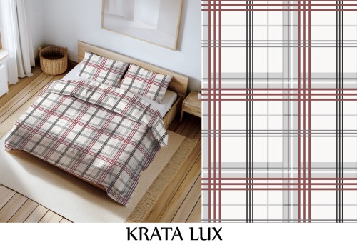 Pościel hotelowa 100% Bawełna Renforce Wykończenie Satynowe KRATA LUX