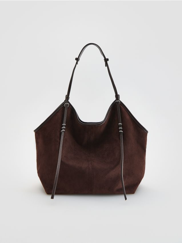 Reserved - Torebka shopper - ciemnobrązowy