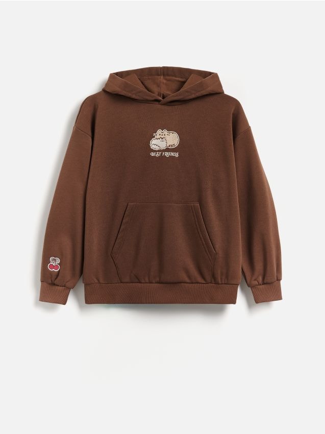 Reserved - Bluza Pusheen z aplikacją - ciemnobrązowy