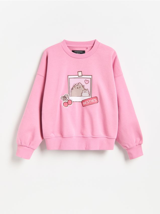 Reserved - Bluza Pusheen z aplikacją 3D - fioletowy