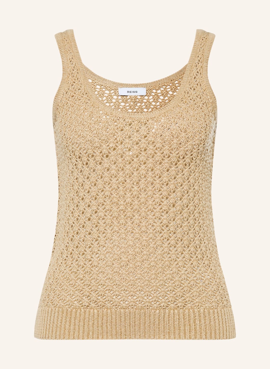 Reiss Dzianinowy Top Colette Z Lnu beige