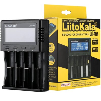 Ładowarka LIITOKALA LII-PD4CAR do akumulatorów AA, AAA, C, SC, Li-Ion, IMR, LiFePO4 oraz Ni-MH/Ni-Cd