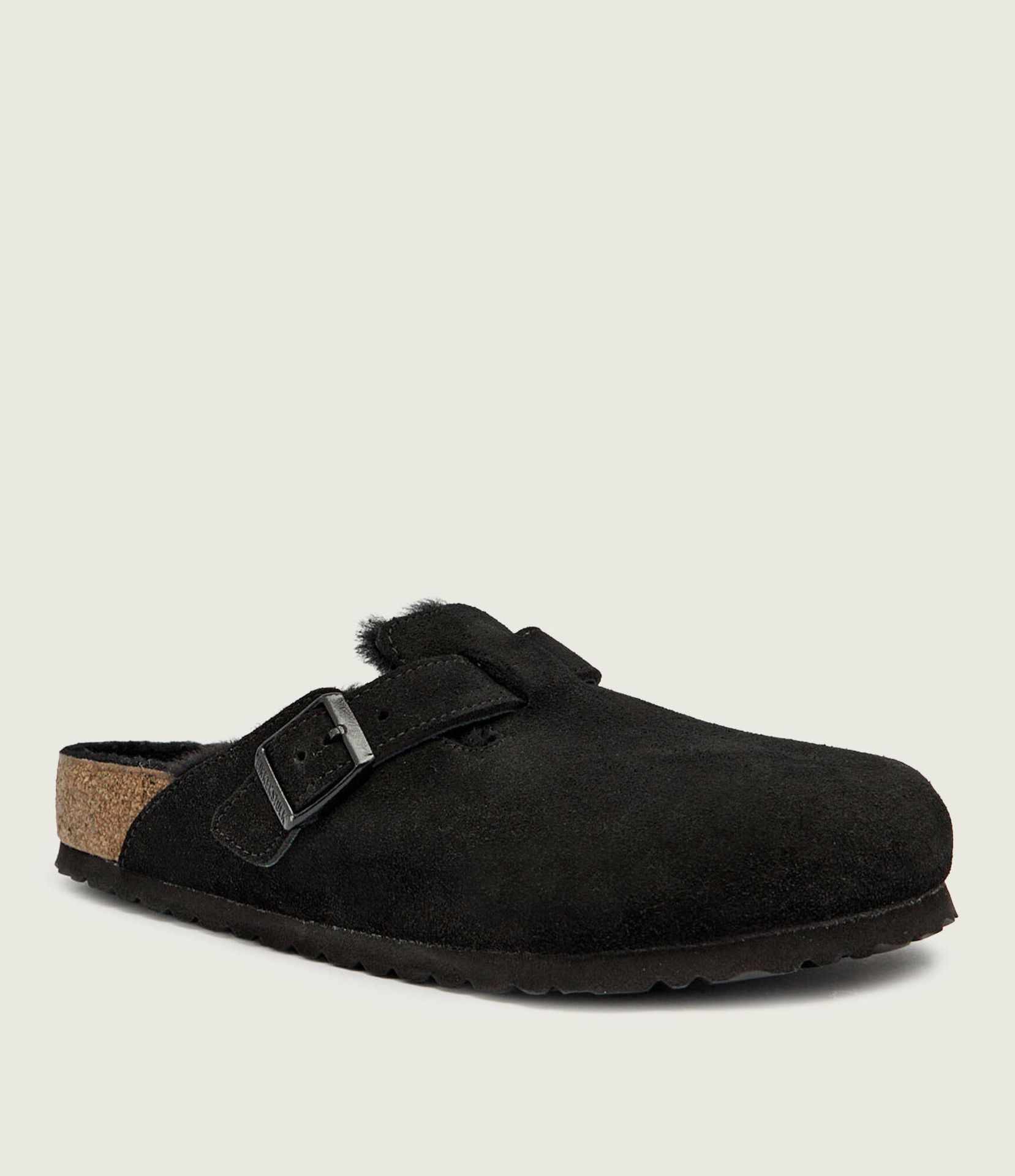 Birkenstock Mule Boston shearling zamsz z dodatkiem wełny