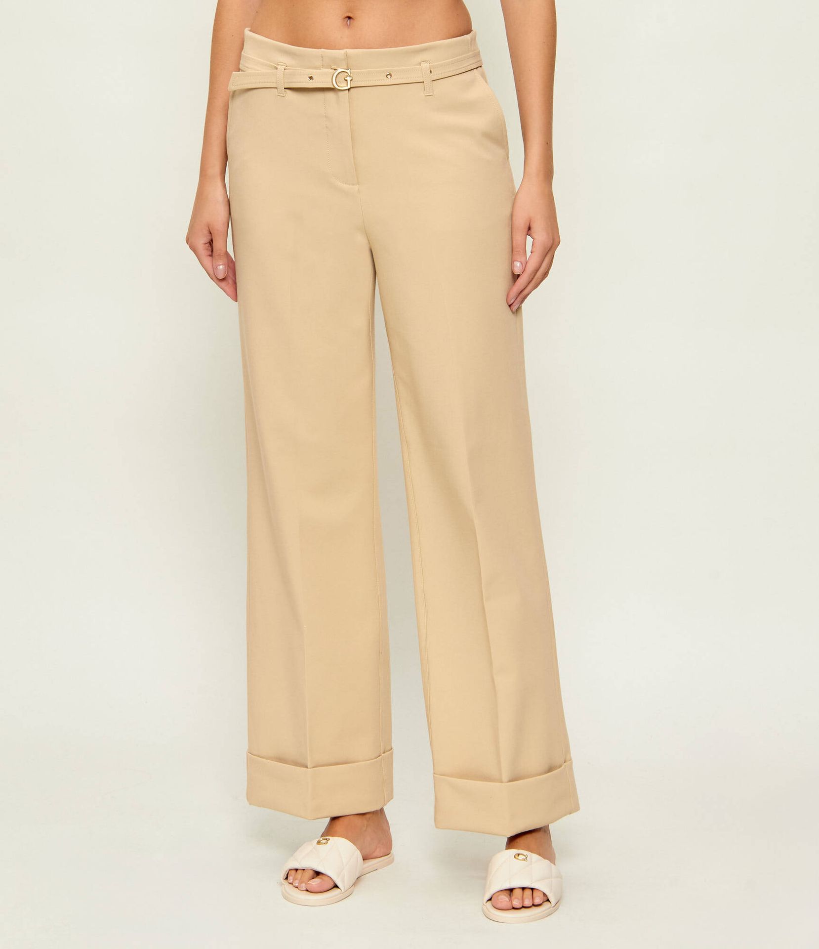 GUESS Spodnie z paskiem Loose fit