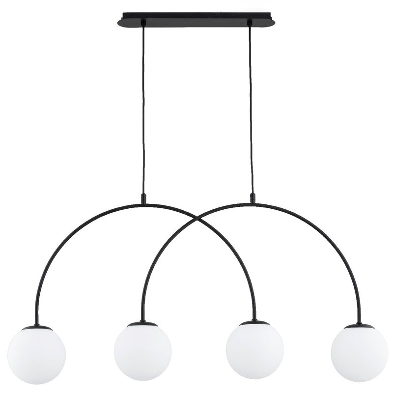 Lampa wisząca Bendo czarno-biała 4xE14x10W nad stół wym: 95 x 99 x 15 cm metal Alfa