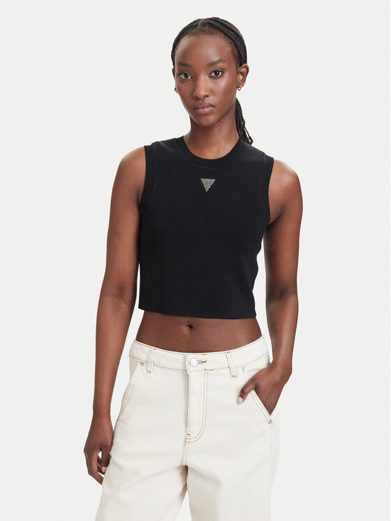 Guess Top W4GZ34 Z3F40 Czarny Slim Fit