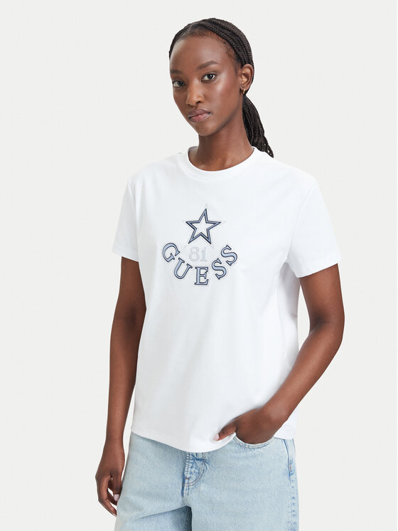 Guess T-Shirt V6YI04 K4268 Biały Regular Fit