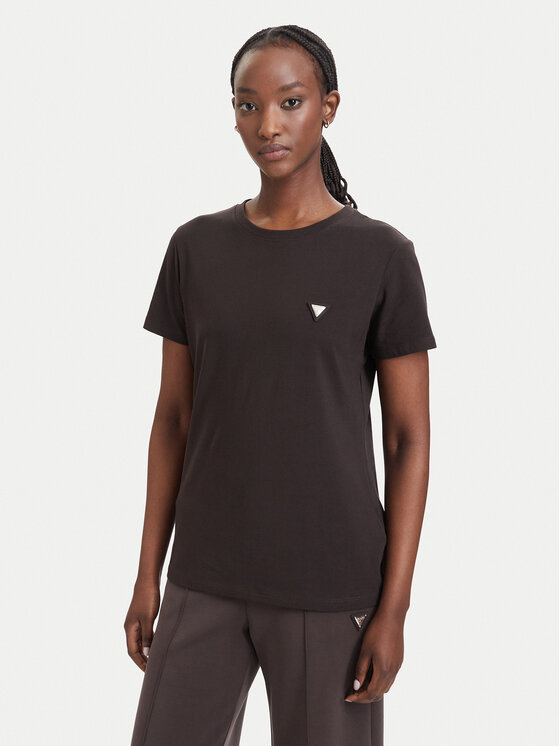 Guess T-Shirt V4YI09 J1314 Brązowy ciemny Regular Fit