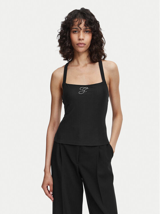 Guess Top W6YP44 K4523 Czarny Slim Fit