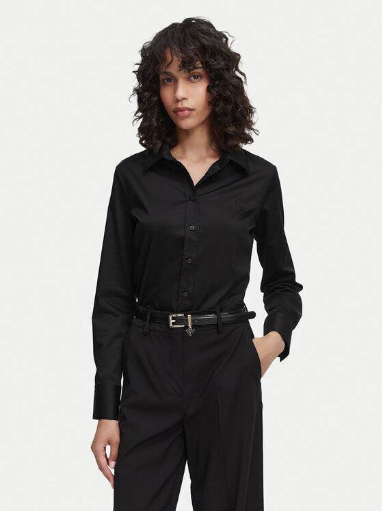 Guess Koszula W6YH10 W2752 Czarny Slim Fit