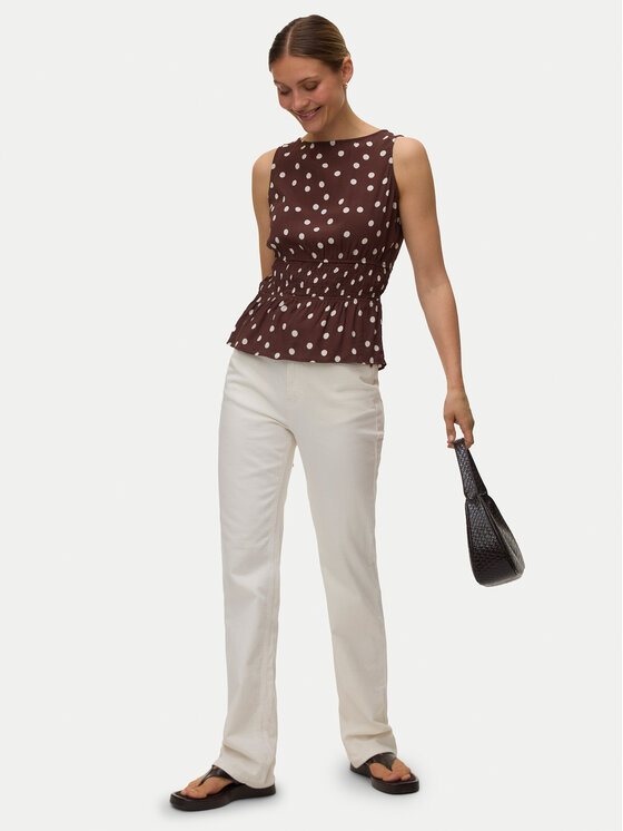 Vero Moda Bluzka Elisa 10347963 Brązowy ciemny Loose Fit