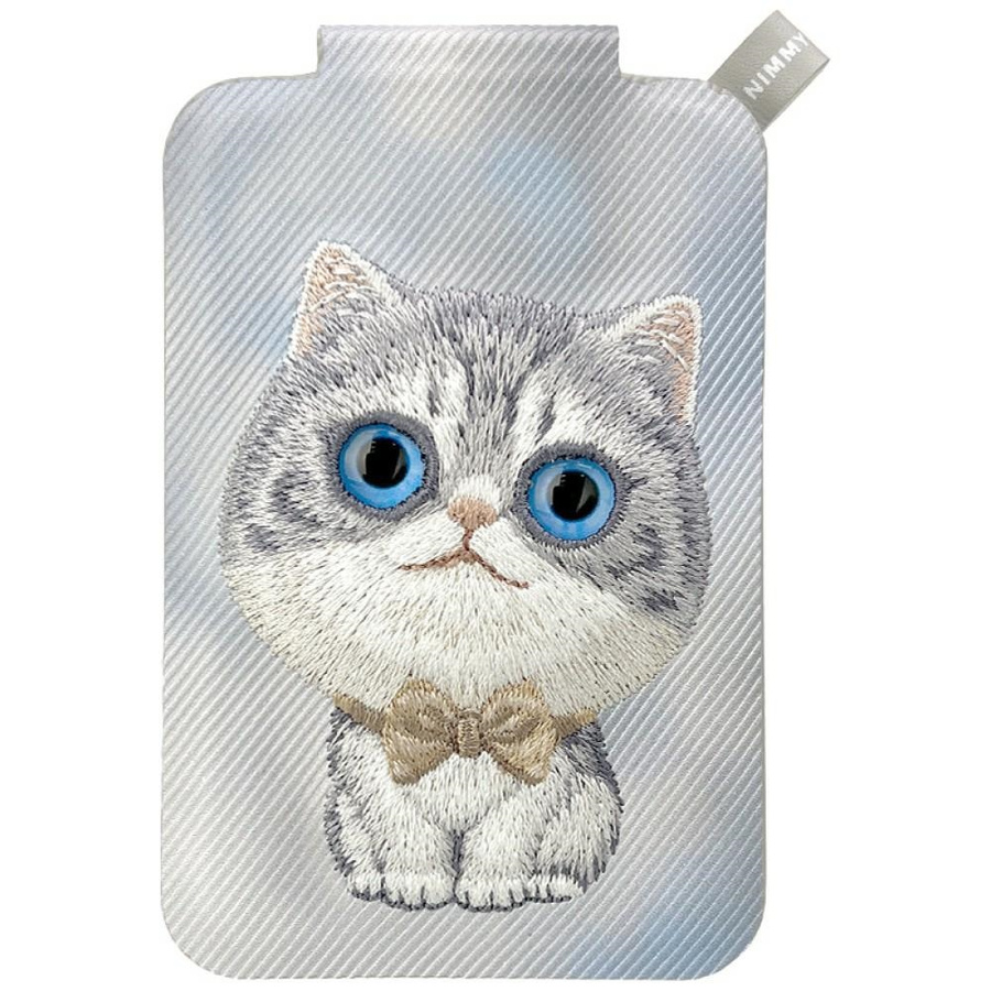 Magnetyczny portfel stojak na telefon Nimmy New Big-Eye Cute Pets 2.0 Cat szary