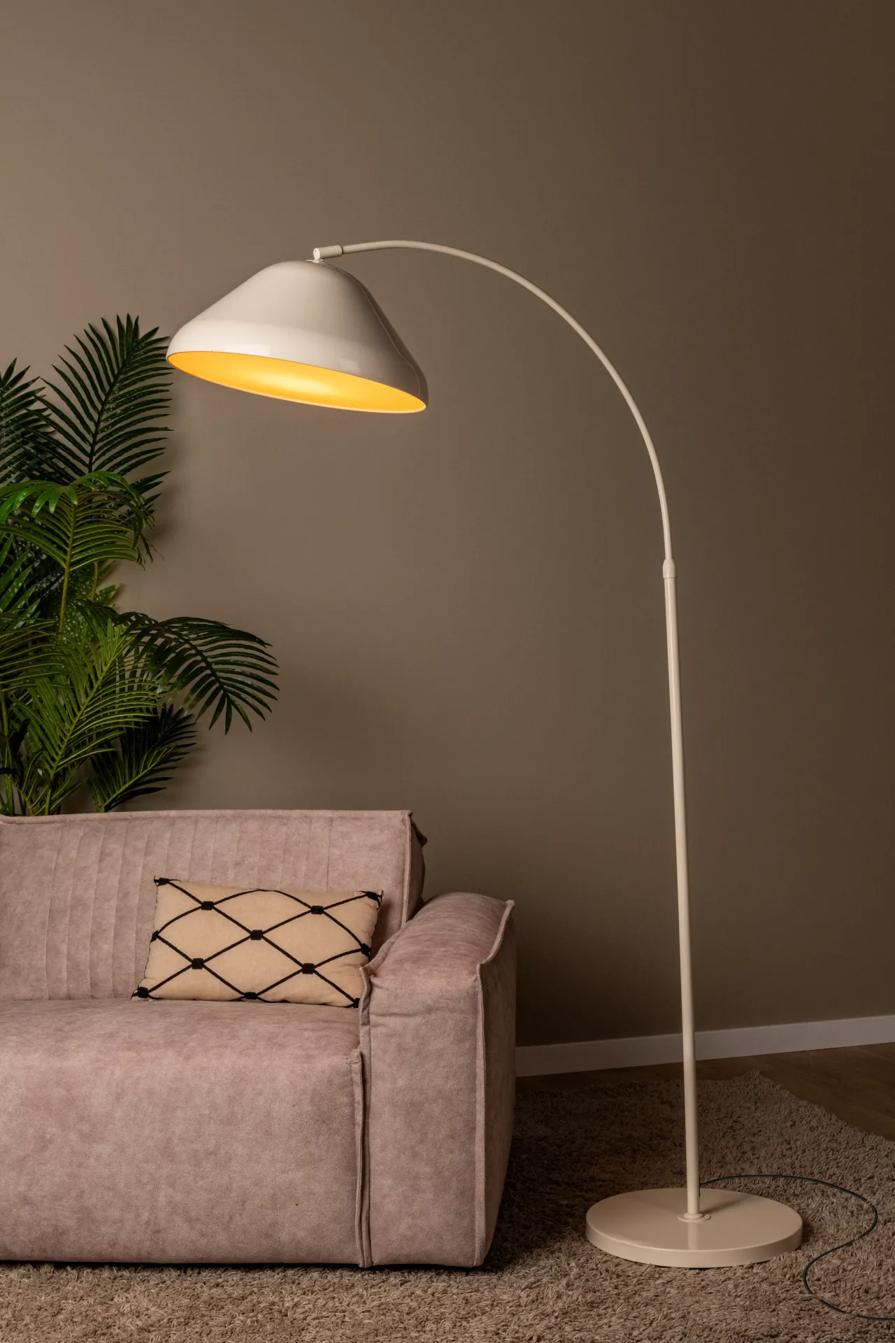 ANDRES lampa stojąca retro beżowa kremowa 1xE27 LUCIDE 65705/01/38