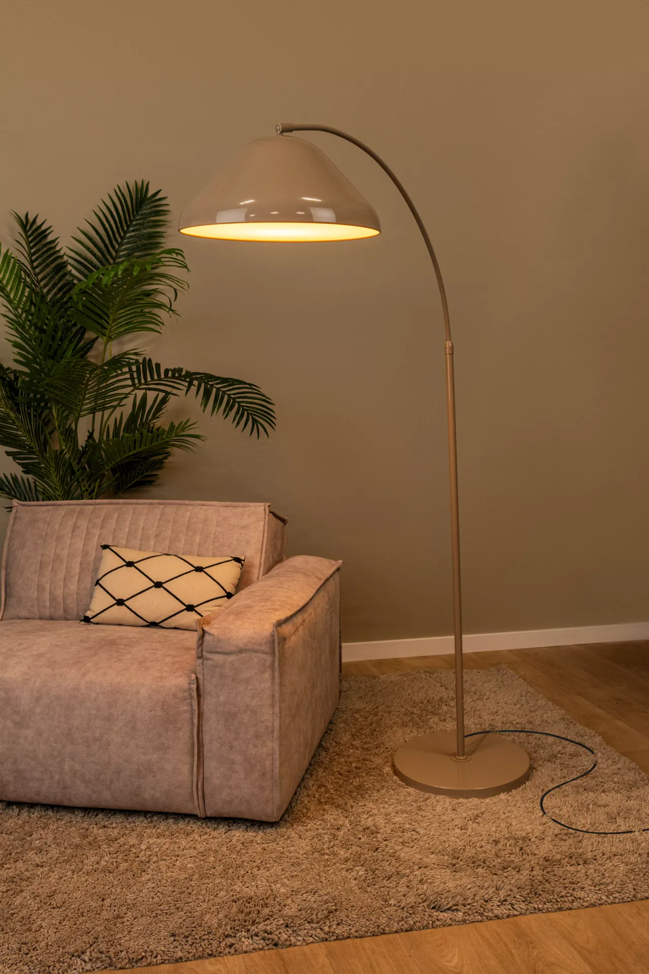 ANDRES lampa stojąca retro beżowa taupe 1xE27 LUCIDE 65705/01/41