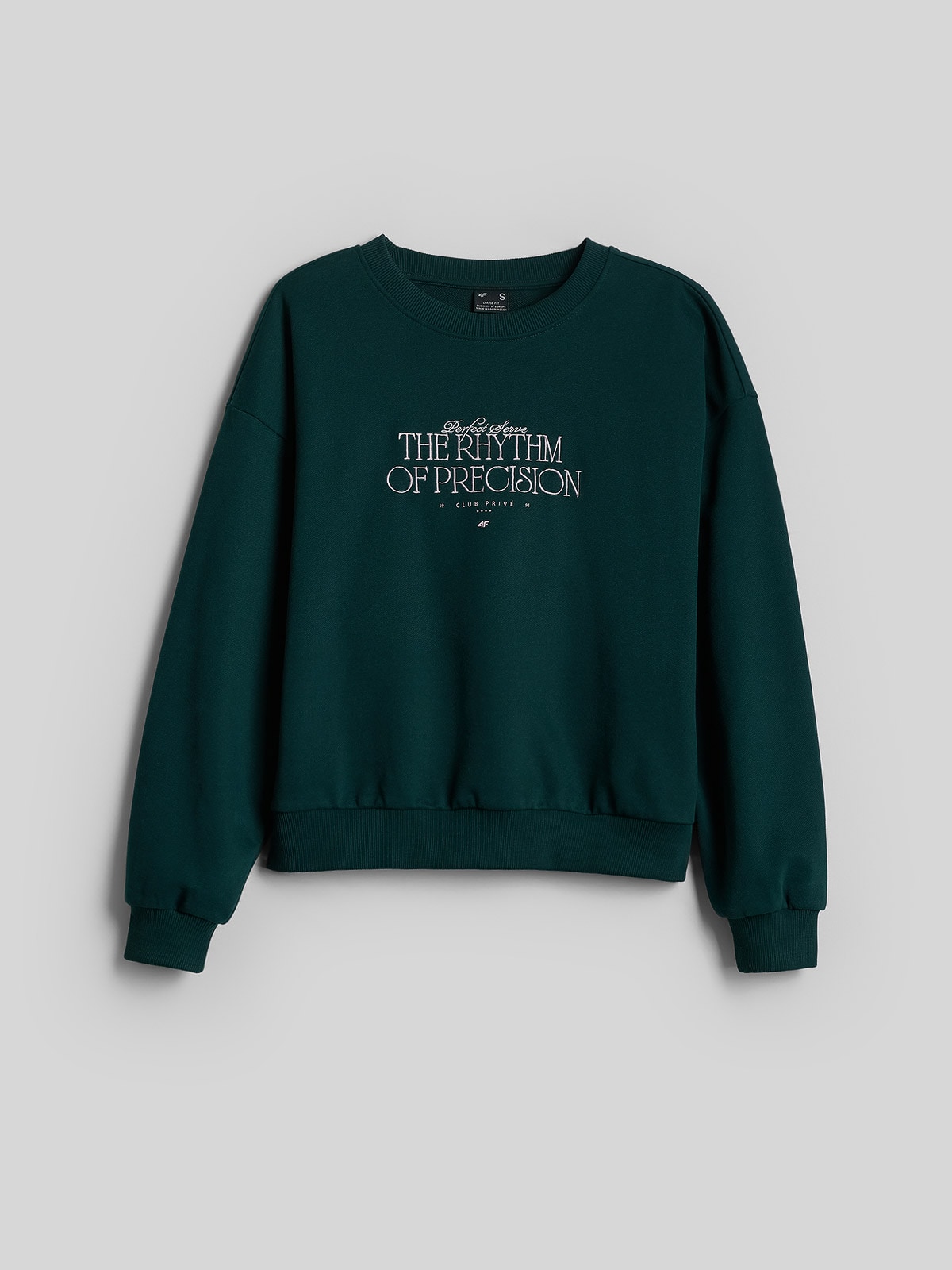 4F Bluza dresowa loose bez kaptura damska - zielona S