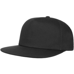5 Panel Unstructured Snapback Cap, czarny, One Size