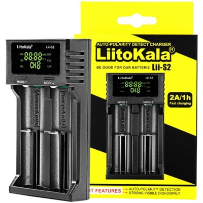 Ładowarka LIITOKALA LII-S2 do akumulatorów Li-Ion, IMR, LiFePO4 oraz Ni-MH