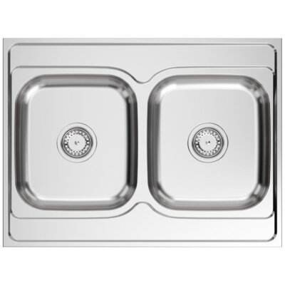 MYQ Zlewozmywak dwukomorowy Dakar 120 Stal nierdzewna 60x80