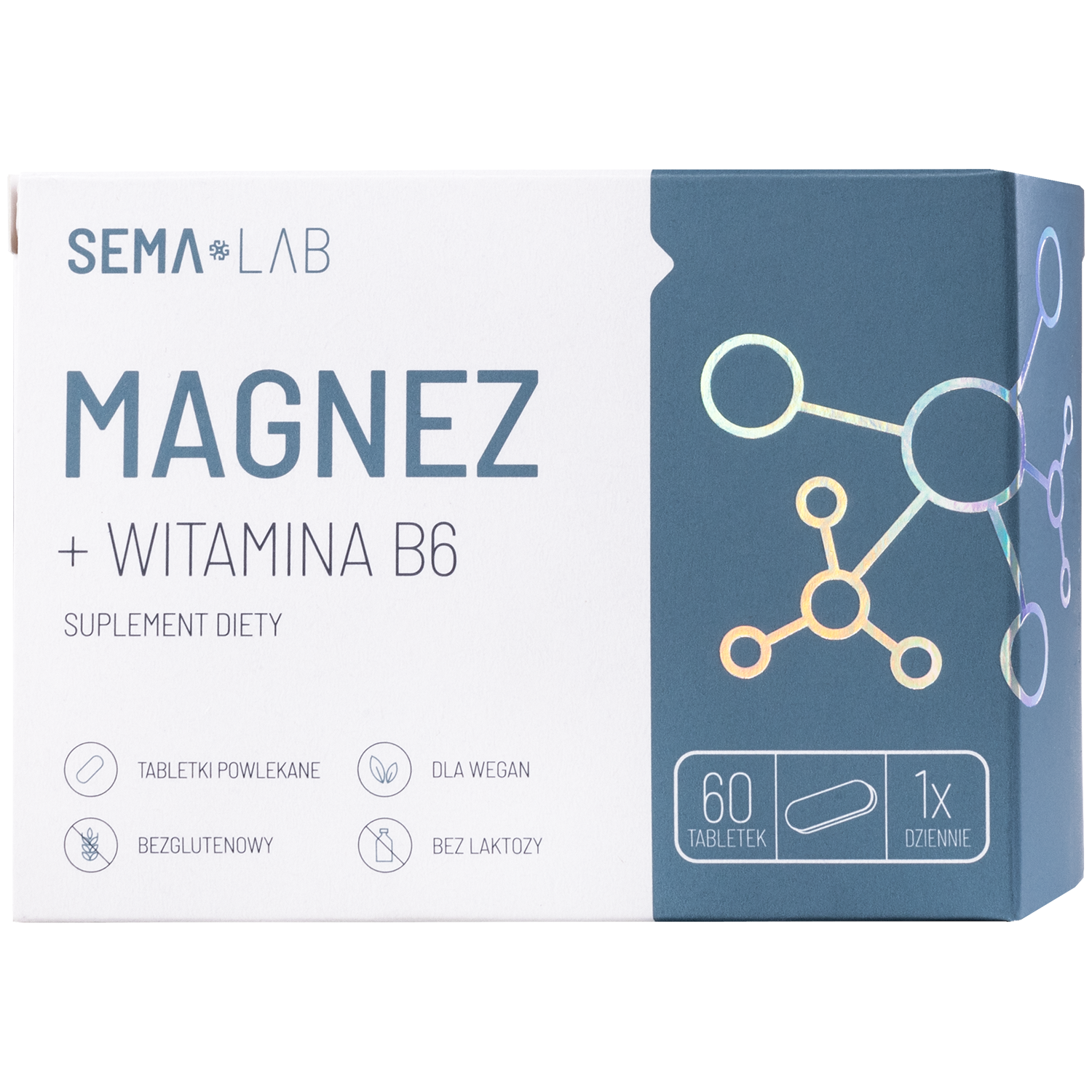 SEMA Lab Magnez + Witamina B6, 60 tabletek powlekanych