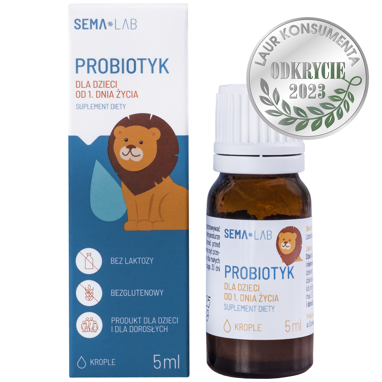 SEMA Lab Probiotyk dla dzieci od 1 dnia życia, krople, 5 ml