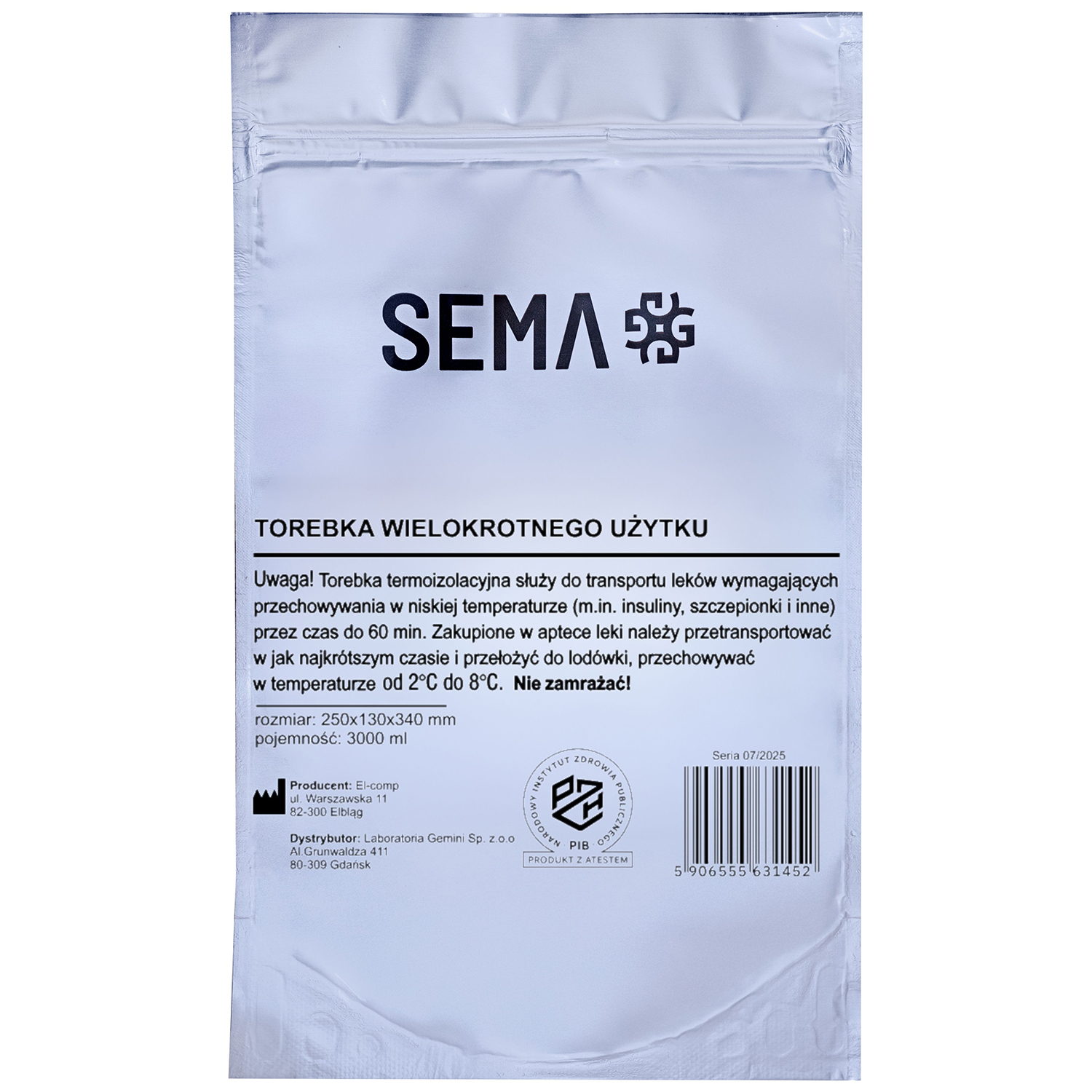 SEMA Protect, torba termoizolacyjna, 250 x 130 x 340, 1 sztuka