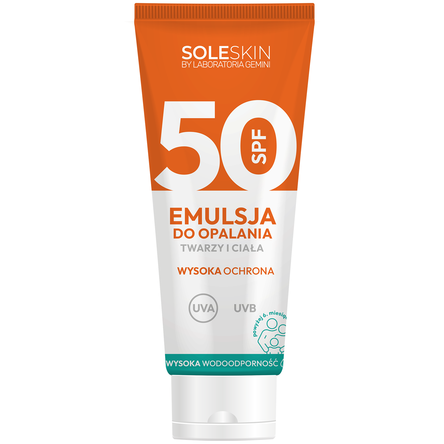 Soleskin, emulsja do opalania twarzy i ciała, SPF 50, od 6 miesiąca, 200 ml