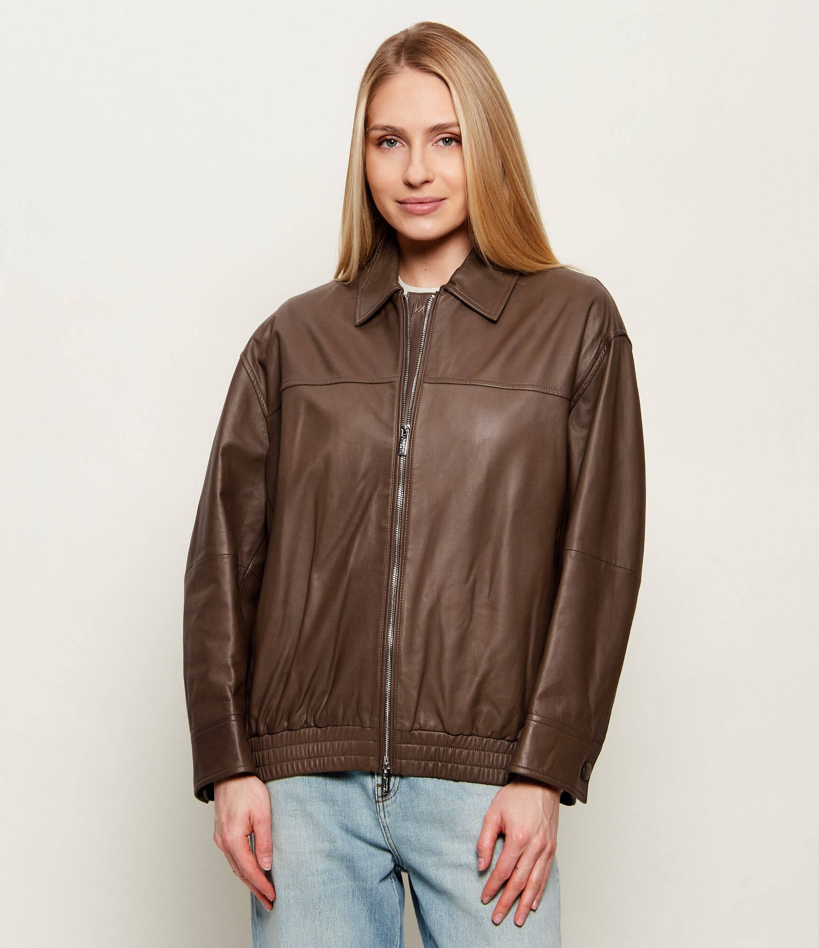Marella SPORT Skórzana kurtka MLMVERTICE Regular Fit