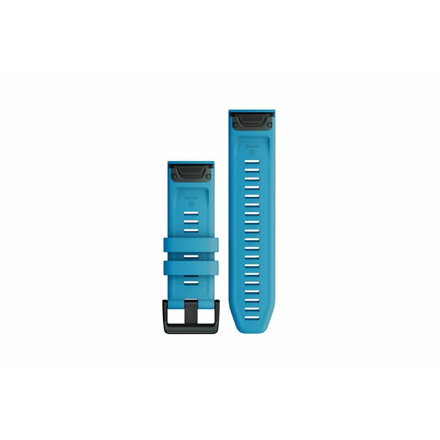 Garmin Silikonowy pasek Quick Fit 26 mm - Fenix 5X/5X+/6X/7X - błękitny z czarnym zapięciem [010-13117-30] 010-13117-30